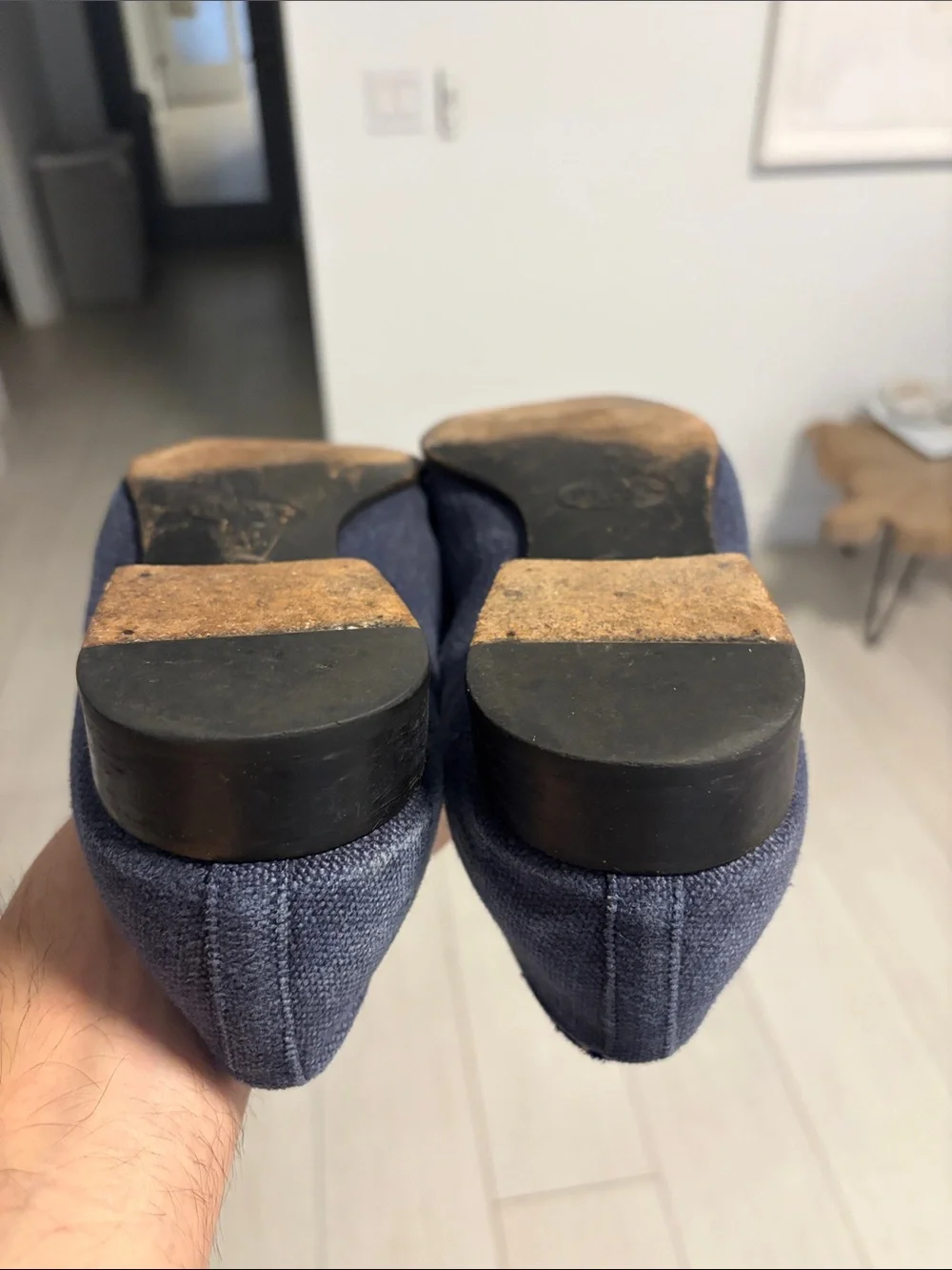 Men's Navy Embroidered Slip-On Loafers